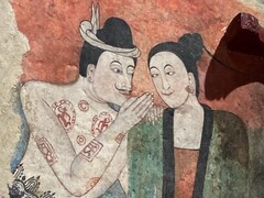 図３　ナーン県で一番有名は「ささやく人」の壁画